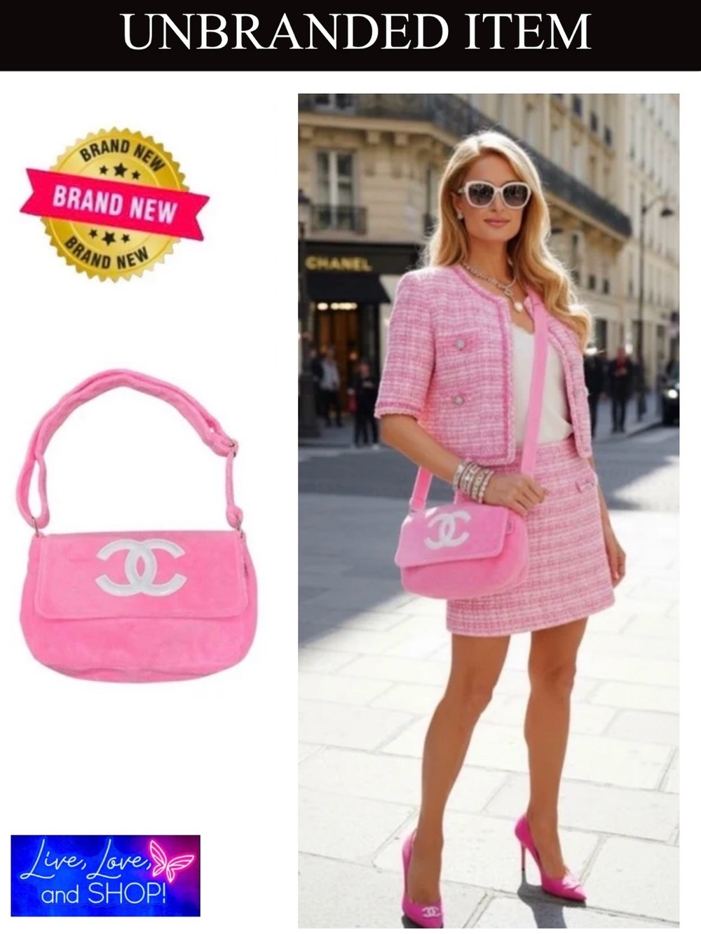 PURSE: Pink Faux Fur Shoulder Bag/Crossbody/Messenger Bag, NWOT